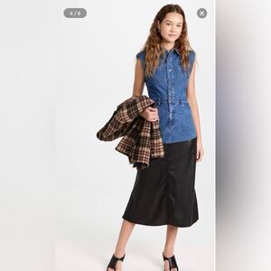 Derek Lam 10 Crosby Ethel Sleeveless Mixed Media Dress Size 8 NWT